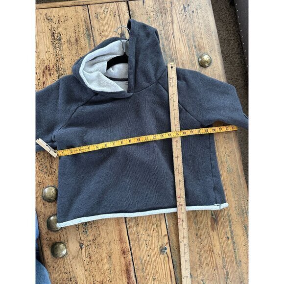 Melrose & Market Women's Gray Sweatshirt Size small short sleeve hooded cotton - Picture 6 of 6